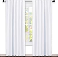 Vista 1 de NICETOWN - 2 cortinas para dormitorio, 50% de bloqueo de luz, con trabillas traseras y bolsillo para cortinero, para apartamento, 52 pulgadas