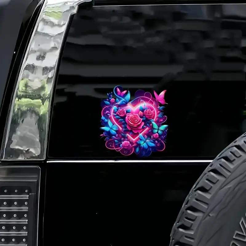Flowers and Butterflies PVC Vinyl Car Decals Stickers Waterproof Self-Adhesive Decals for Cars, Laptops, Trucks, Motorcycles Wall Window Luggage Scratch Cover Door Decor Sticker - Image 3