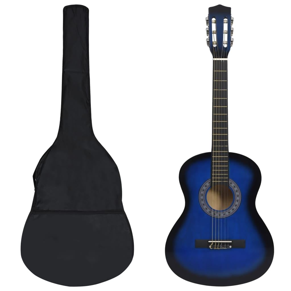8-częściowy zestaw dla początkujących gitara klasyczna dla dzieci niebieski 3/4 36"