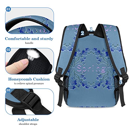 Sac à dos d'école allégeant le dos avec trousse fleurie assortie