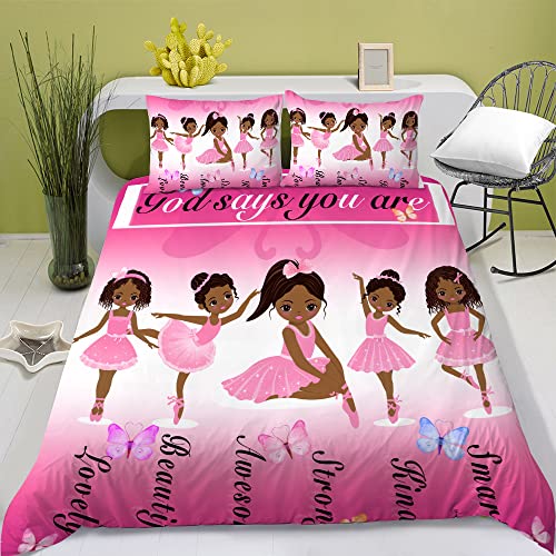 Sibaishe African American Black Girl Queen Bedding Set,Black Girl Magic Duvet Cover,3D Print Microfiber Comforter Cover Set,Birthday Gift For Black Women Girls (1Duvet Cover +2 Pillowcases) #TOP4