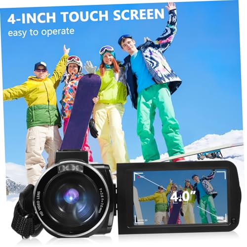 Caméra numérique de vlogging Operitacx écran tactile 4 pouces caméscope noir