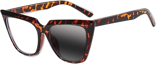 SightPerk Lentes de lectura bifocales para mujer con diseño de ojo de gato fotocromático con protección UV