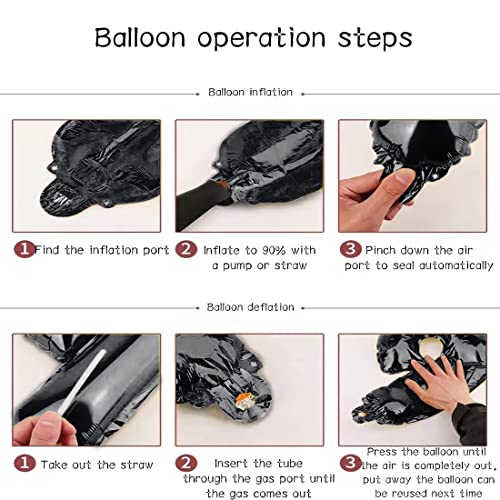 Black Happy Birthday Balloons Banner 3D Mylar Foil Letters Birthday Sign Banner For Girls Boys Kids And Adults Reusable Birthday Party Decorating Supplies #TOP4