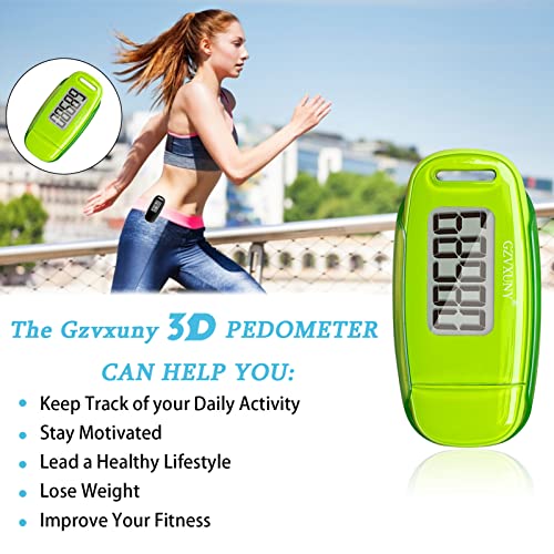 Gzvxuny 3D Walking Pedometer with LED Backlight, USB Rechargable Step Counter with Removable Clip and Lanyard, Accurately Track Steps for Men Women - Image 6