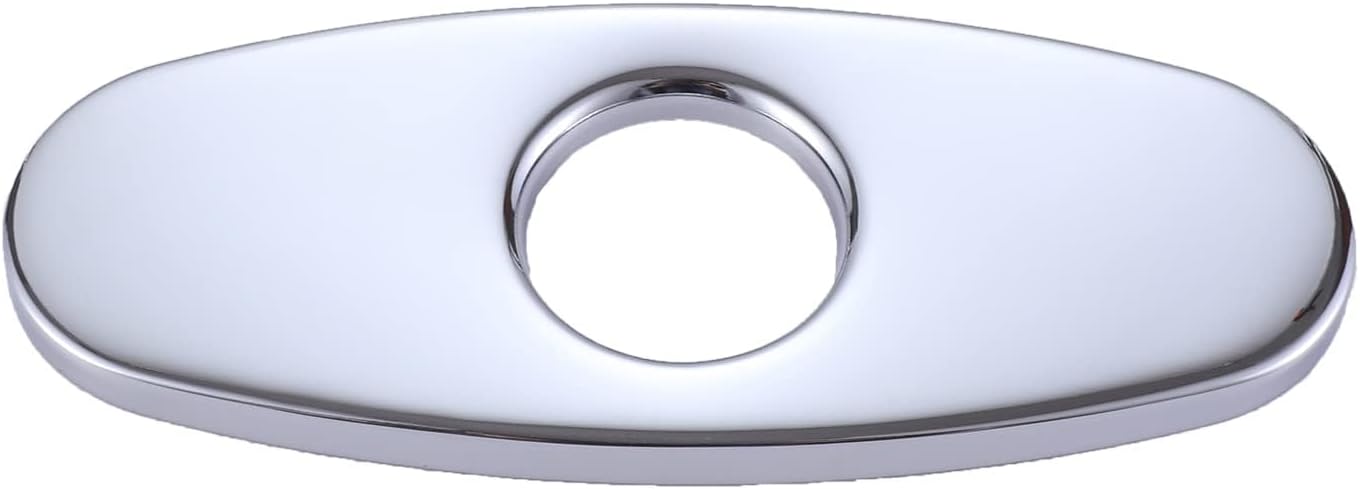 6 Inch Hole Cover Deck Plate Escutcheon, Stainless Steel Sink Cover Plate for Bathroom or Kitchen Sink Faucet 1 or 5 Hole Mixer Tap (Brushed Gold)
