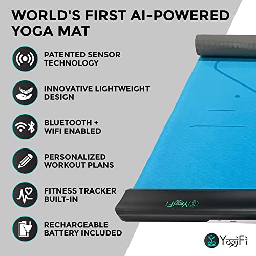 Yogifi Smart Yoga Mat - Ai Powered Lightweight Travel Yoga Mat - Gym & Home Non Slip Workout & Exercise Pad W/ Artificial Intelligence For Interactive & Real Time Posture Feedback - 6Mm Thick (Red) End Of Winter Sale #TOP4