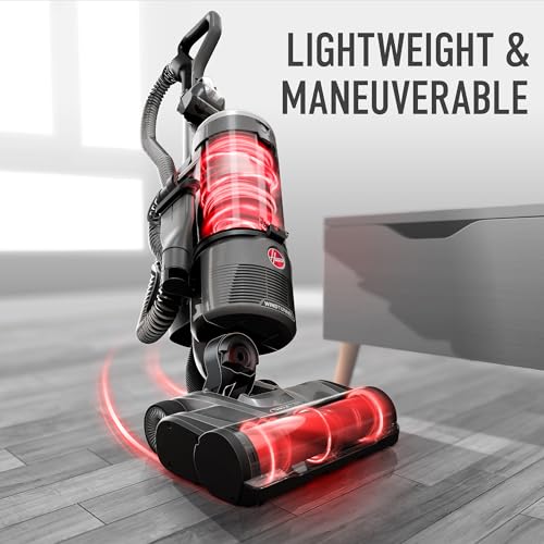 Image of Hoover WindTunnel Swivel Pet Bagless Upright Vacuum Cleaner forhome use on Carpet and Hard Floors, Corded Upright Vacuum Cleaner for Pet Hair, Lightweight Design, Swivel Steering