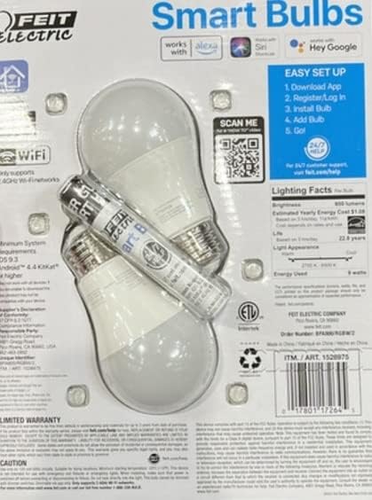 Miniatura 2 de Feit Electric Bombilla inteligente WiFi multicolor de 60 W (paquete de 2)