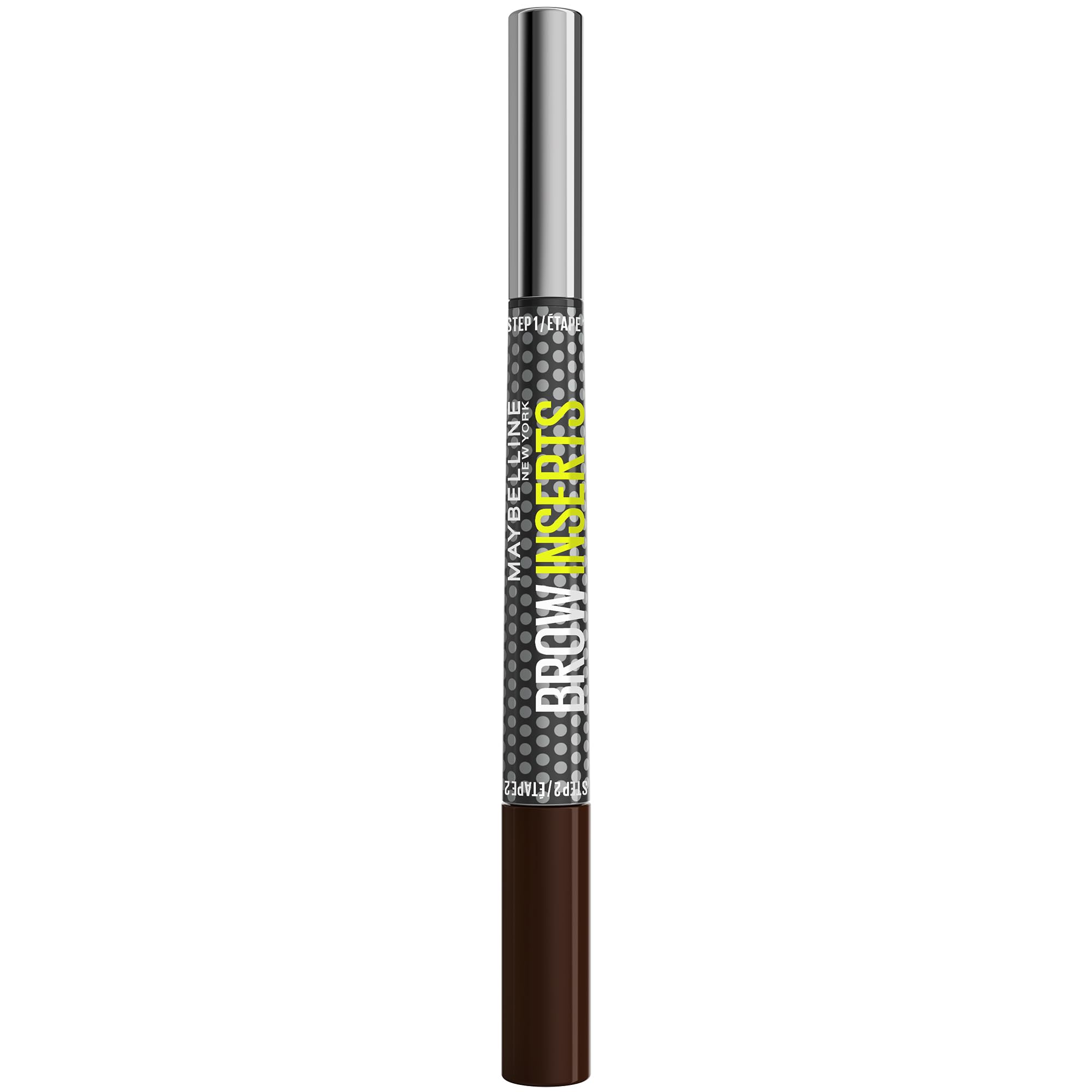 Maybelline Eyebrow Pencil Brow Inserts 2-in-1 Pen Fiber Gel Black Brown 6