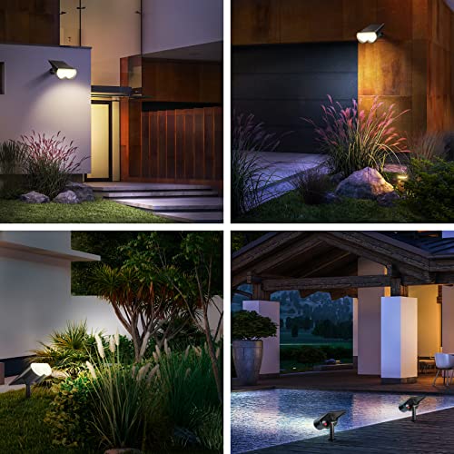 Consciot Solar Spot Lights Outdoor, 16 Leds Ip67 Waterproof Solar Outdoor Lights, Auto On/Off Solar Landscape Spotlights, 2-In-1 Adjustable Wall Lights For Garden Yard Pathway, 2 Pack (Warm White) #TOP5