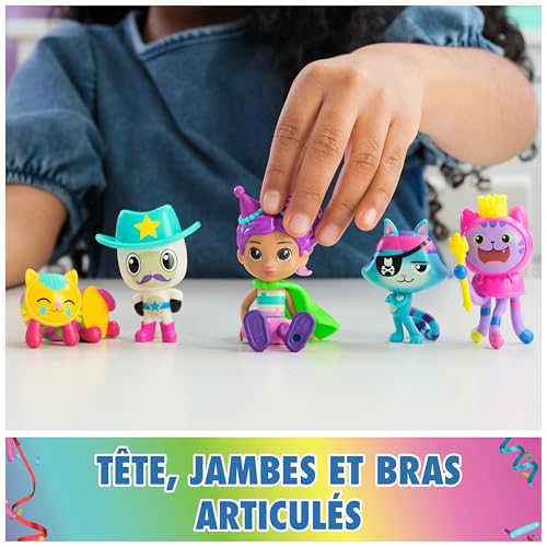 Gabby et la Maison Magique - Gabby Dollhouse - Coffret Cadeau 5 Figurines - Petits Chatons - 5 Figurines Et 1 Accessoire - Dessin Animé Jouet Maison De Poupée - Jouet Enfant 3 Ans Et +
