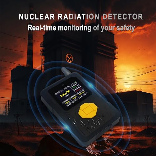 Image of Geiger Counter, Portable Beta Gamma X-Ray Monitor Meter, LCD Display, Radiation Detector with 3 Alarm Modes, 10H Usage Time Rechargeable, 5 Dosage Units Switched Nuclear Detector