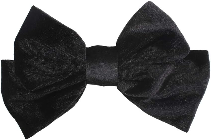 Lurrose Velvet Bow Hair Clip Black Ribbon French Bowknot Hair Clip 17cm Alligator Barrettes for Women Girls Wedding and Party Decor