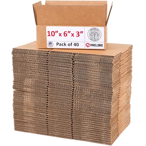 Image of Small Cardboard Boxes 10 inchL x 6 inchW x 3 inchH (Pack of 40) - USA-Made Packing Boxes for Moving, Shipping, or Storage - USPS, UPS, FedEx Approved - Professional Packing Supplies for Moving | USA-Made Packing Boxes for Moving, Shipping, or Storage - USPS, UPS, FedEx Approved - Professional Packing Supplies