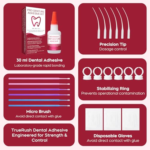 Dental Lab Instant Bonding Dental Glue for Dentures & Lab Tools - Fast-Setting in 15-60 Sec | Crack Repair & Gap Filling | Long-Lasting Hold (Days to Weeks) – 1oz Alternate view