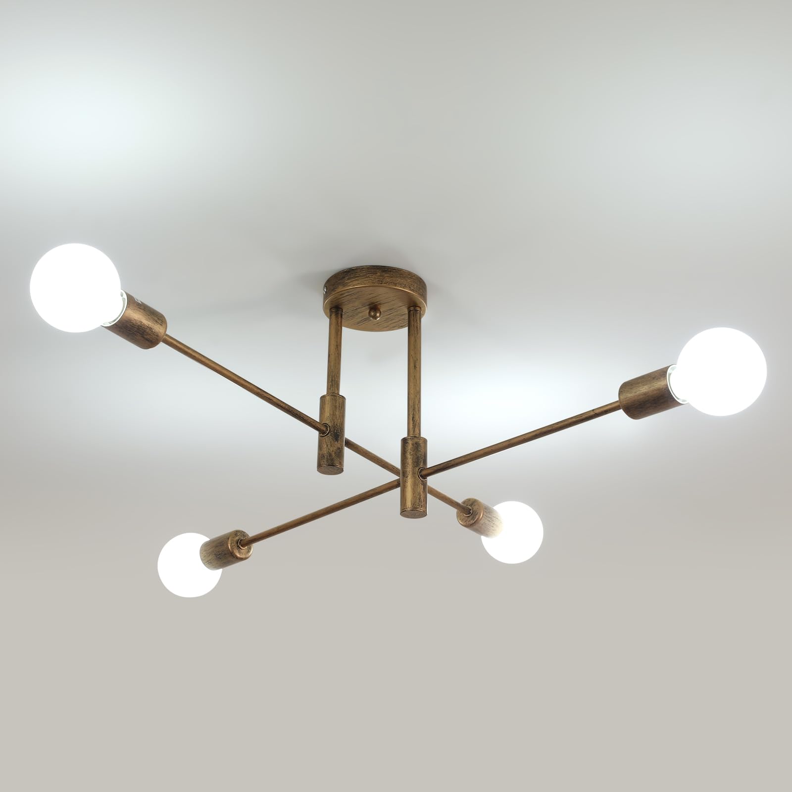 Comely Lámpara de Araña Sputnik Vintage, 4 Luces Lámpara de Techo...