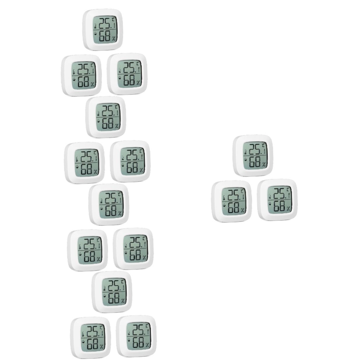 15pcs Mini Digital Thermometer Hygrometer Accurate Temperature and Humidity Monitor for Home and Car Use Lightweight Portable Design Pack for Indoor and Outdoor Environments