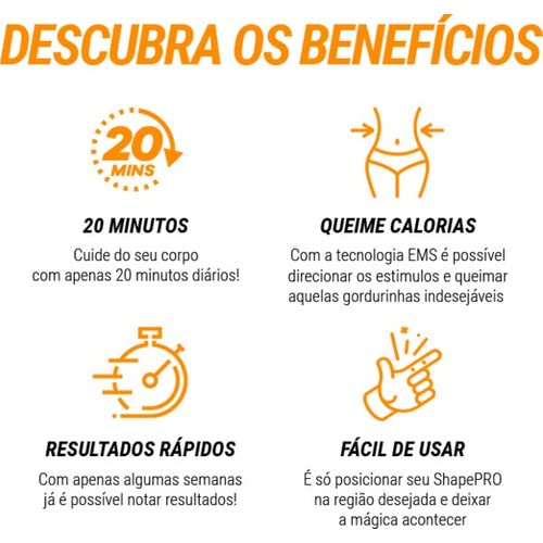 Estimulador Tonificador Muscular 3 em 1 Abdomen, Bracos, Pernas, Ems Fit Control Smart Fitness Prati