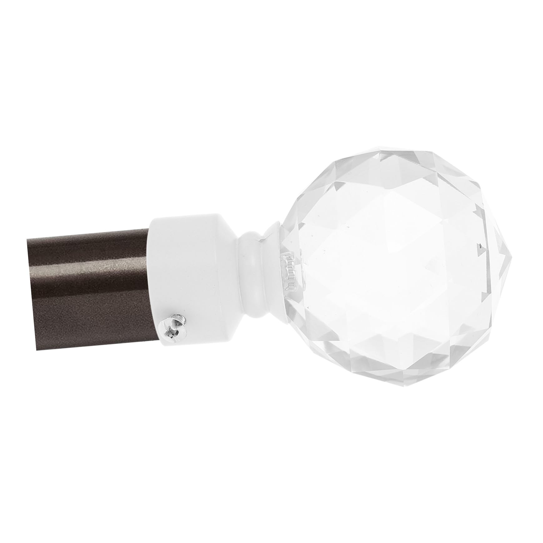 NOLITOY Tête Décorative Décoration Élégante pour Tringle à Rideaux en Fer et Cristal Blanc, Lot de 2 Pièces pour Fenêtres la Maison ou Chambre