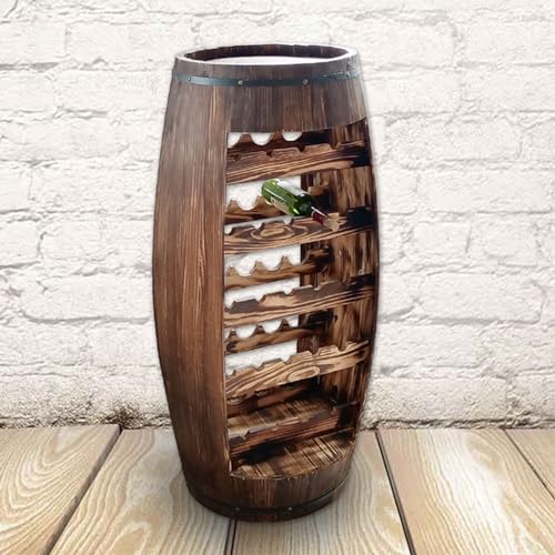Soporte para botellas LeaHy barril whiskey madera 40x32x25cm miniatura 1