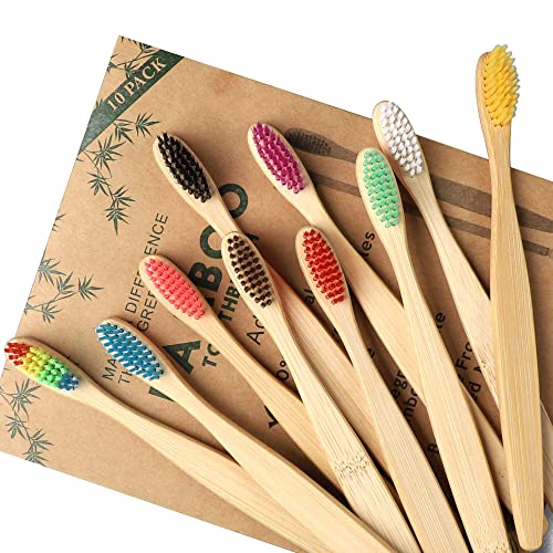 GeekerChip-Bamboo-Toothbrush10-Colors-Bamboo-ToothbrushNatural-Soft-BristlesEcological-and-100-Biodegradable
