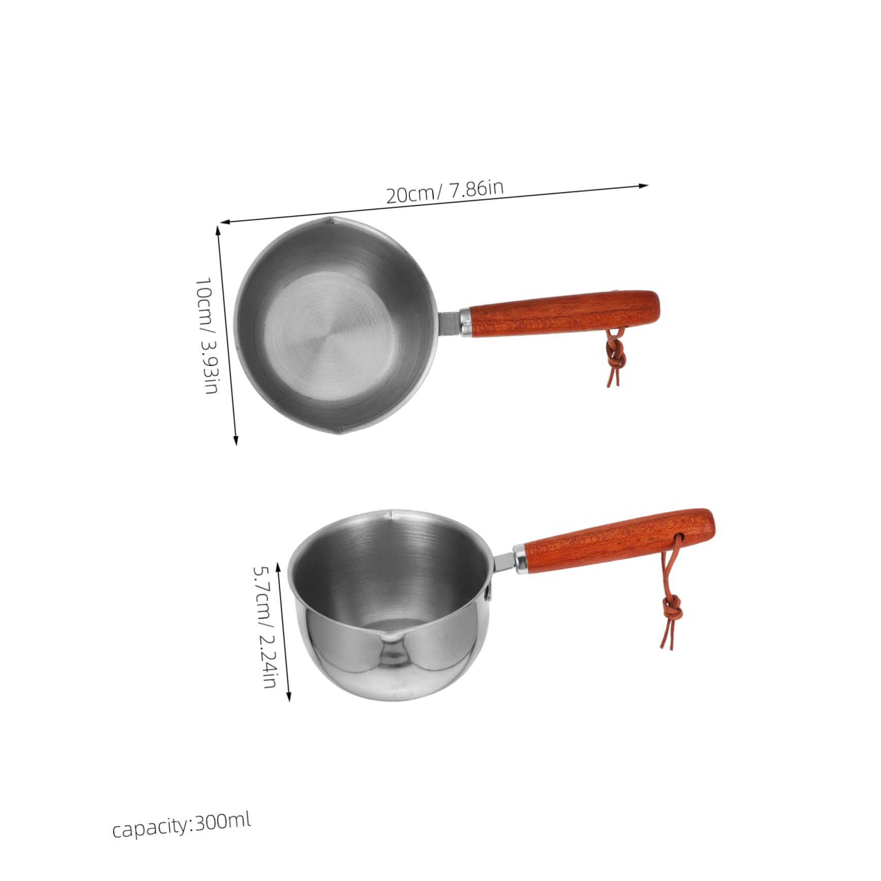 Cabilock Hot Oil Pan Multiuse Mini Cooking Pot Stainless Steel Saucepan Grease Strainer 300ml