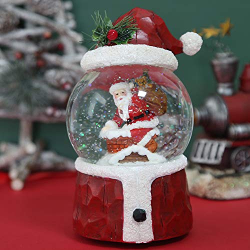 Snow Globe Christmas Water Globe Christmas Decoration Music Crystal Ball 100Mm Snow Globes Santa Claus With Snowflakes #TOP2