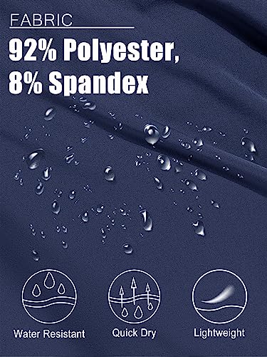 MAGCOMSEN Womens Hiking Shorts Lightweight 8 Inch Inseam with Pockets Quick Dry Golf Jogging Navy Blue XL