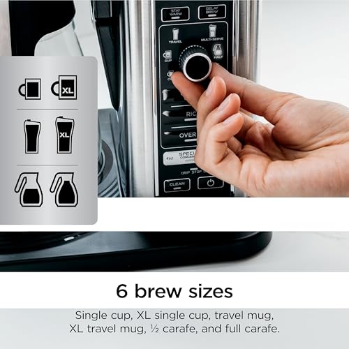 Image of Ninja Coffee Maker, 10-Cup Carafe, Fold-Away Frother, Black, CM401 | Permanent Filter & Removable, Dishwasher Safe Reservoir, 6 Brew Styles, 8 Cup to Travel Mug to Pot Sizes