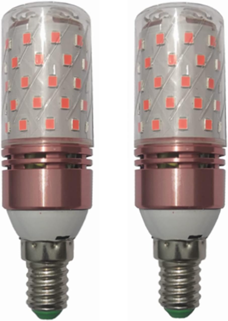 E14 LED Corn Light Bulbs Corn Cob 10W 2835SMD 60LED AC/DC 12-40v for RV Camper Marine Solar Power Light and Off Grid 2pcs/lot (Color : RED)