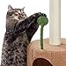 Topeakmart Cat Tree, 42in Pumpkin Cat Tower with Spring Teasing Ball and Leaf Shape Design, Cute Cat Tree with Natural Sisal Scratching Posts, Platform, Condo for Indoor Cats, Green & Brown