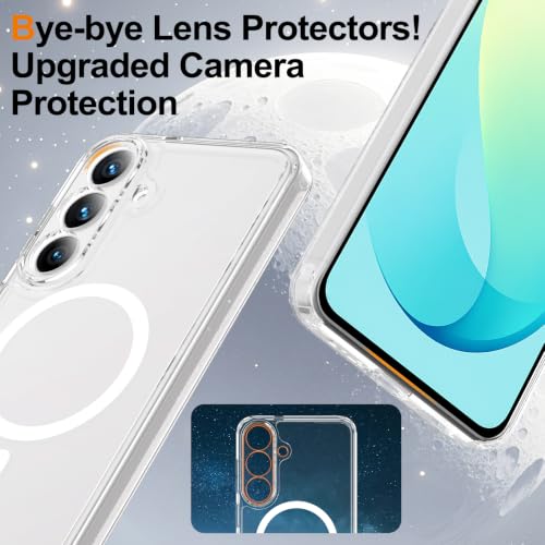 Ezanmull Coque magnétique Antichoc pour Samsung Galaxy S26 FE avec 2 Films de Protection d'écran en Verre avec Protection complète de l'appareil Photo, Coque Transparente Anti-Traces de Doigts pour – vue 4