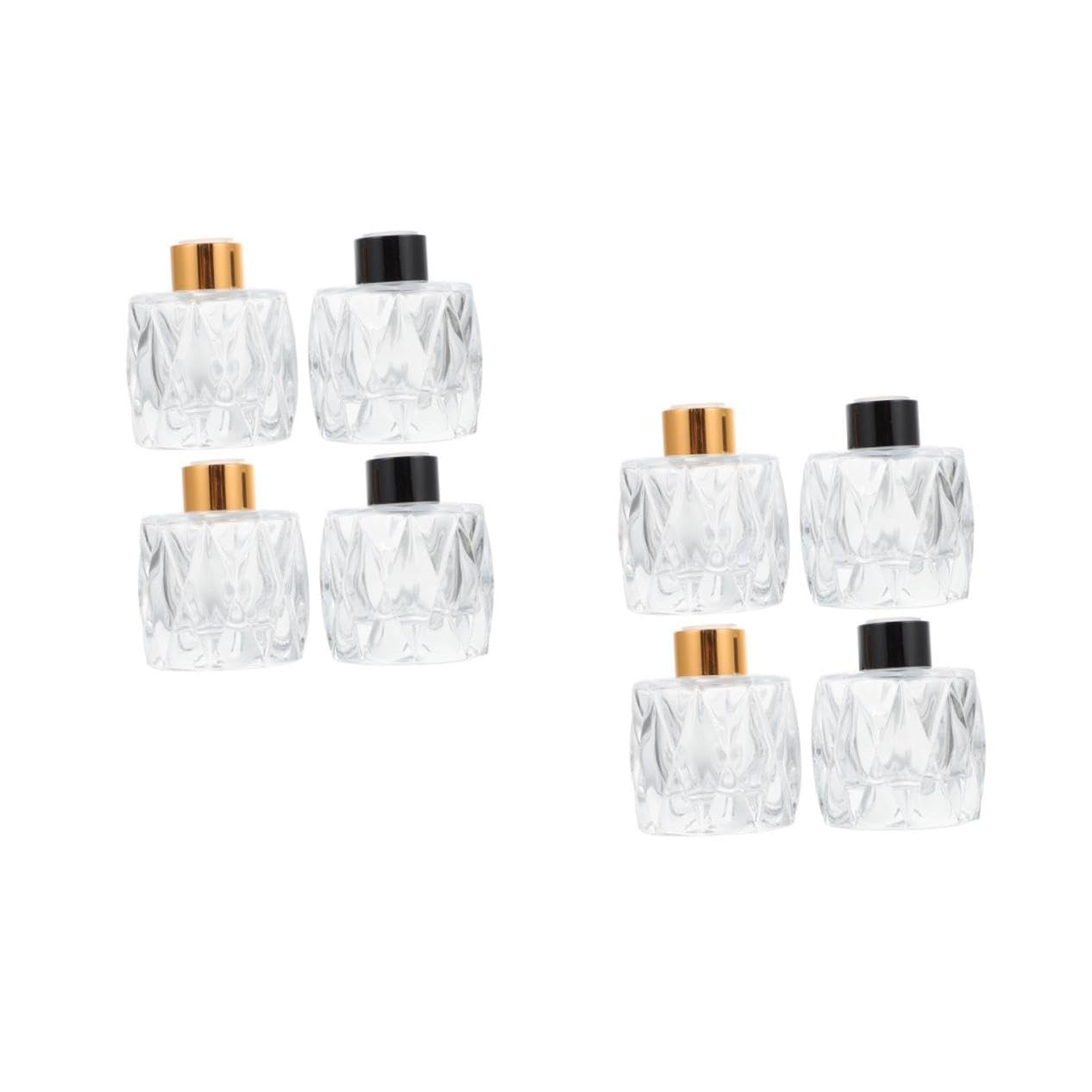 MAGICLULU 2 Sätze Aromatherapieflasche Aus Glas Schreibtischdeko Hochzeitsdeko Schwarze Diffusorflasche Sirup Auto Diffusor-aromatherapie-Glas Transparente Diffusorflasche Golden 4 Stück * 2