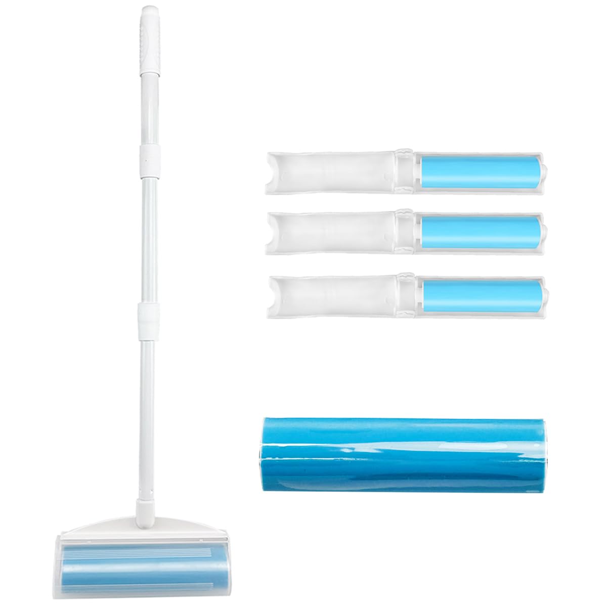 Rouleau anti-peluches réutilisable rétractable pour poils d'animaux et rouleaux lavables