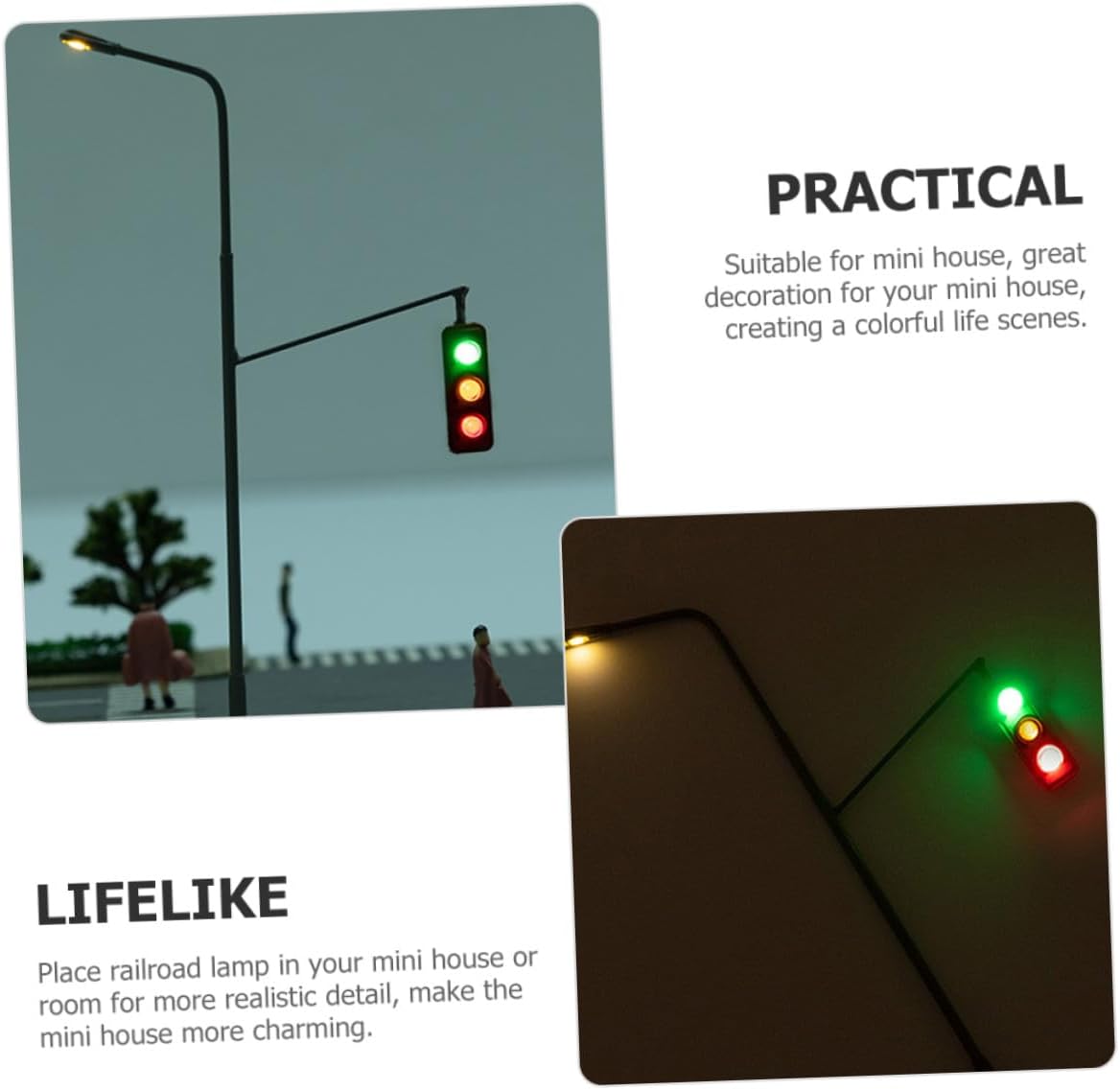 Realistic Mini Railroad Light Model with Warm White LED Compact Train Layout Decor for Sand Table Mini House Supply DIY Scale Traffic Signal for Model Railway Scenes