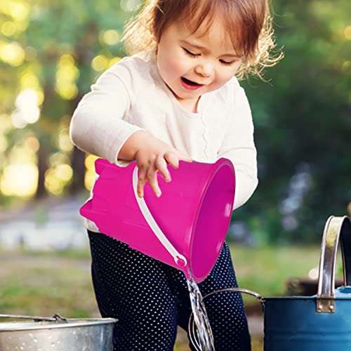 Holady 8 Inch Large Sand Beach Buckets Pail with Beach Shovels,Sand Bucket Water Bucket for Beach Fun Great Summer Party Accessory