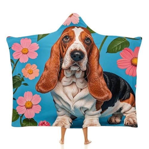 Couverture à capuche portable à fleurs le cadeau idéal pour homme et femme