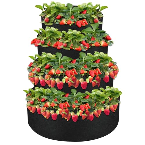 BOUTICOL 4 Tiered Fabric Strawberry Planter Strawberry...