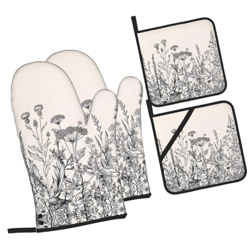 Juego de horneado botánico de 4 piezas ideal para cocinar, hornear y asar con estilo 3