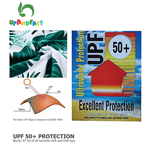 image for upandfast Baby/Toddler One Piece Zip Sunsuits with Sun Hat UPF 50+ Sun