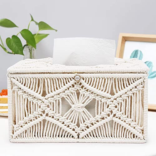 Boîte à mouchoirs rectangulaire style bohémien pour la décoration de la maison