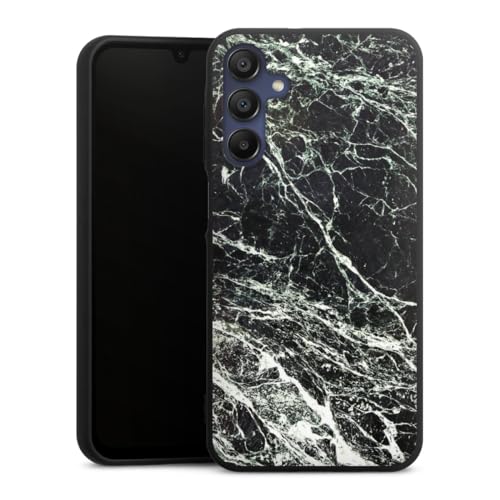 Coque Samsung A15 silicone DeinDesign marbre noir et blanc protection anti-rayures durable