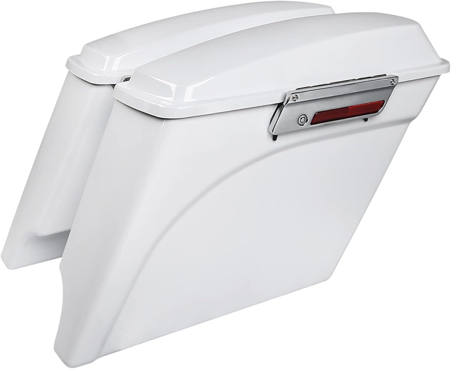 SLMOTO Unpainted 5" Stretched Hard Bag Saddlebags Saddle Bags W/Black Conversion Brackets Fit For Harley Heritage Softail Fatboy Deluxe Springer FLSTS EFI Black