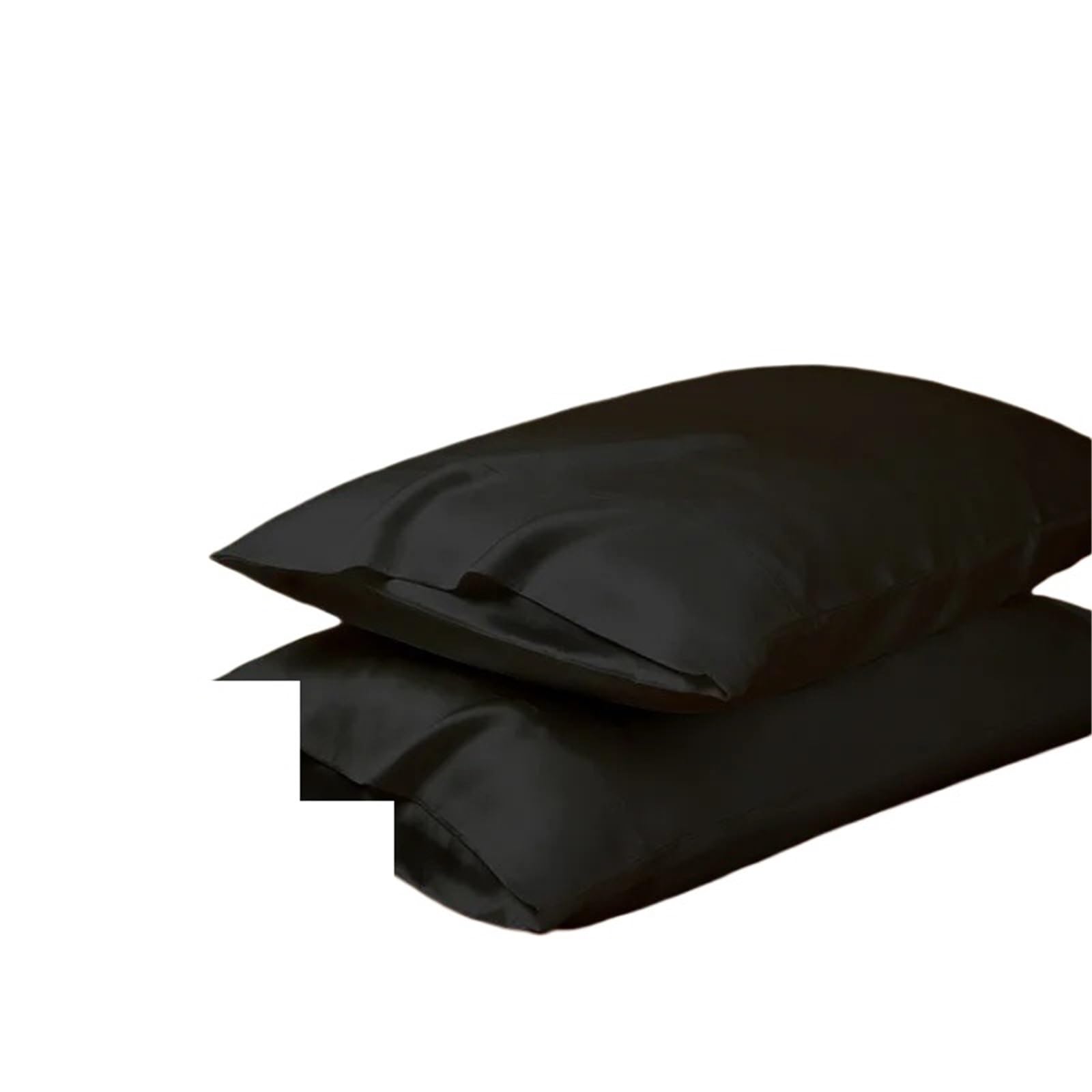 2PCS Pillowcase Both Sides Mulberry Silk Pillow Case Cover for Skin Care Envelope Closure For women(Black,40x60 cm)