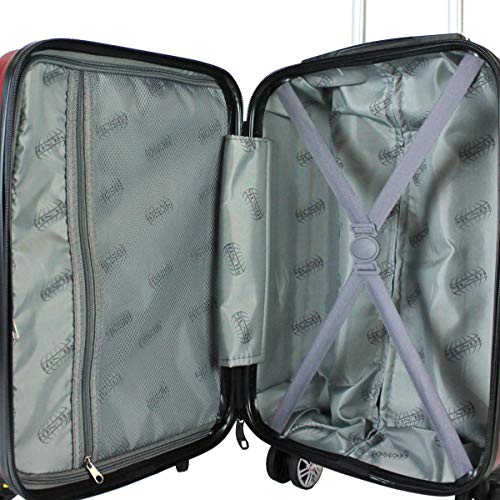 Mala Viagem Pequena 10kg Vai a Bordo 360 Graus Rigida Mundi 1819 Vinho