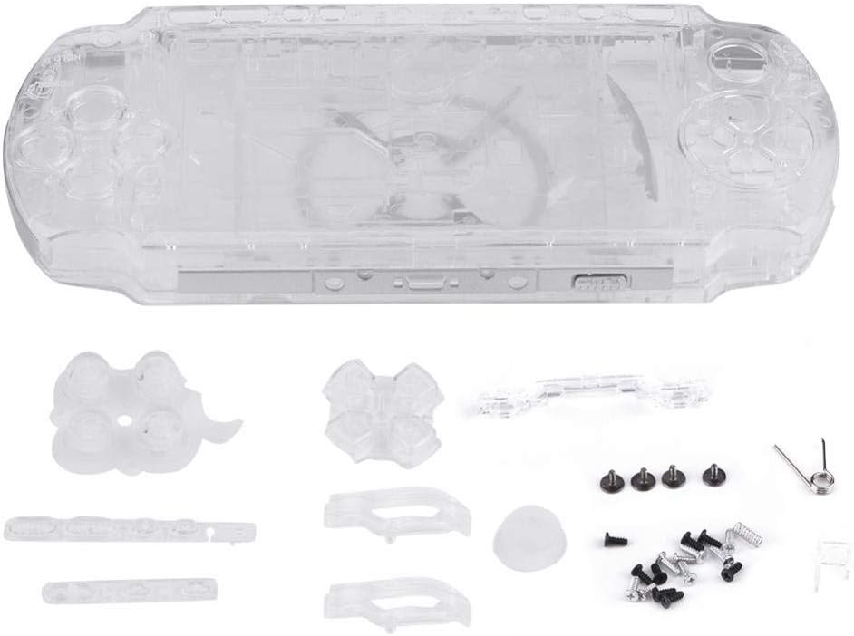 Diyeeni Game Shell PC Material Replacement Full Housing Console Game Shell Case Cover Repair Parts Exclusive for PSP 3000 anti - shock, anti - pressure, anti - scratch(Transparent color)