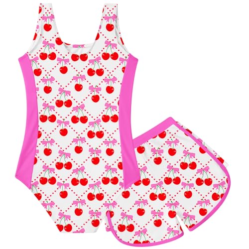 Image of TUONROAD Toddler Girls One Piece Swimsuit 2Pcs Bathing Suit Kids Swimwear with Short for 3-9