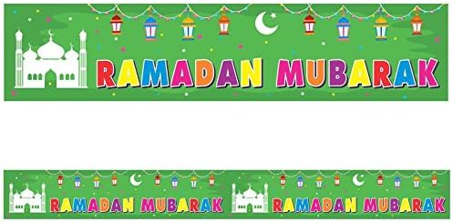 Ramadan Mubarak Green Double Banner 2018 Eid Party Home Decorations Gifts Kids