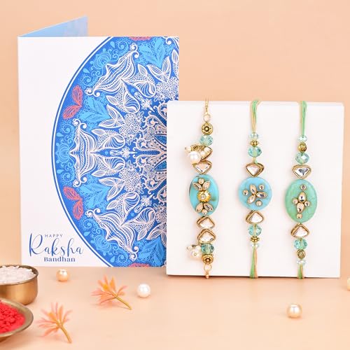 Image of To The Nines Bhaiya Bhabhi Rakhi Set with Kid Rakhi and Greeting Card